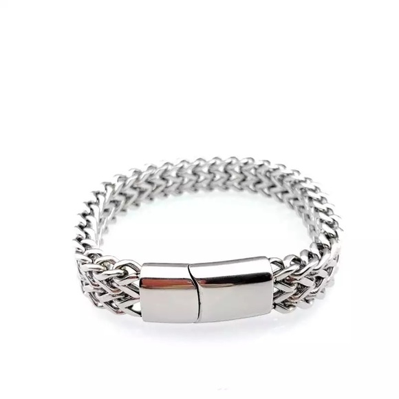 316L Stainless Steel Curb Cuban Link Bracelet - Picture 7 of 7